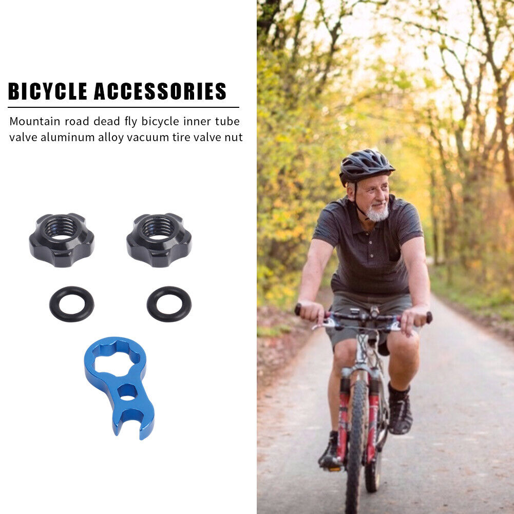 2pcs Bicycle Presta Valve Nuts with Wrench Washer MTB Bike Accessories