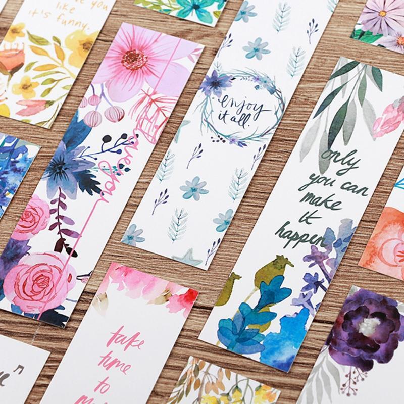 30 Pieces Unique Design Bookmark Exquisite Flower Bookmark Reading Stationery