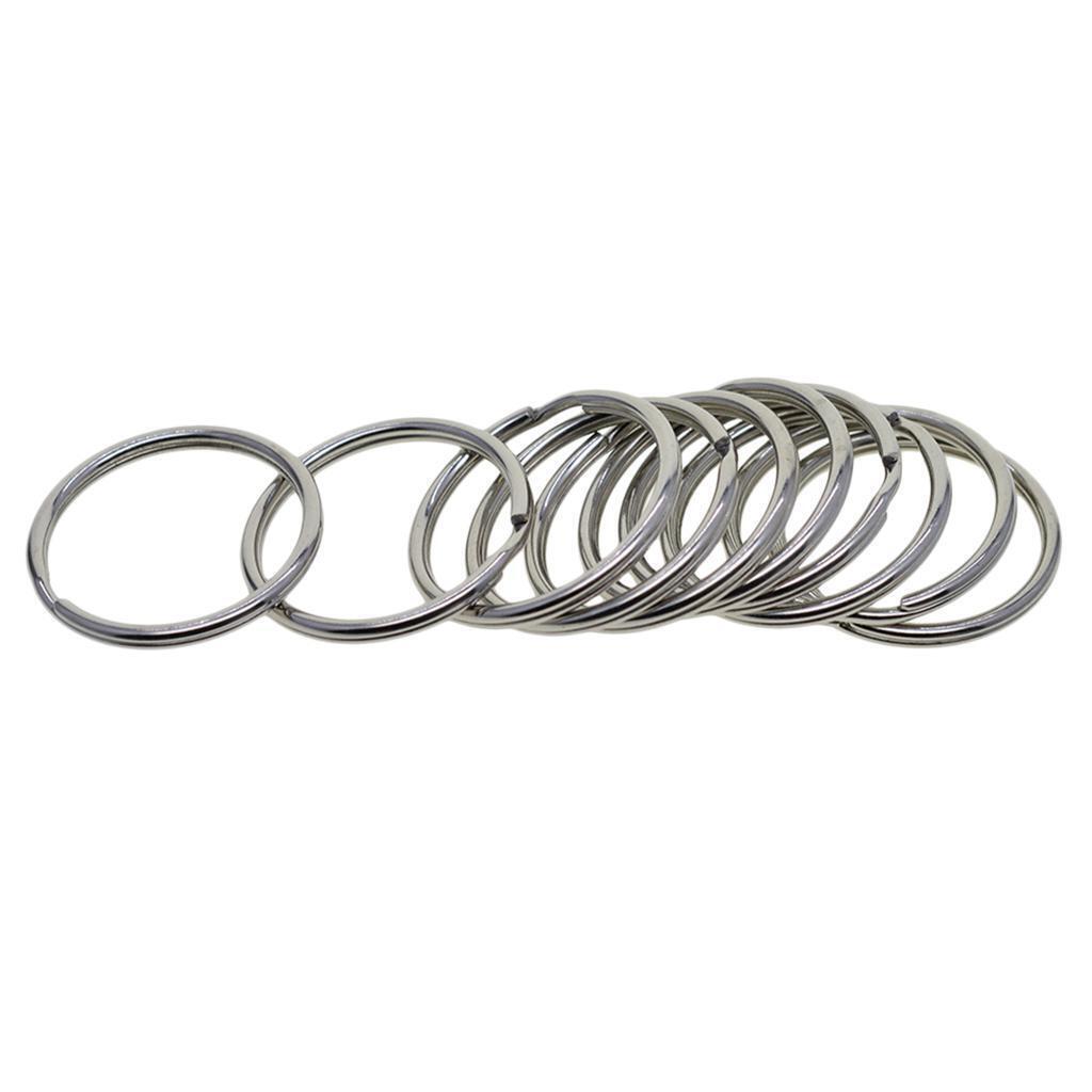 10pcs Stainless steel Key Rings Auto Lock Ring Hoop Jewelry Connector 35mm