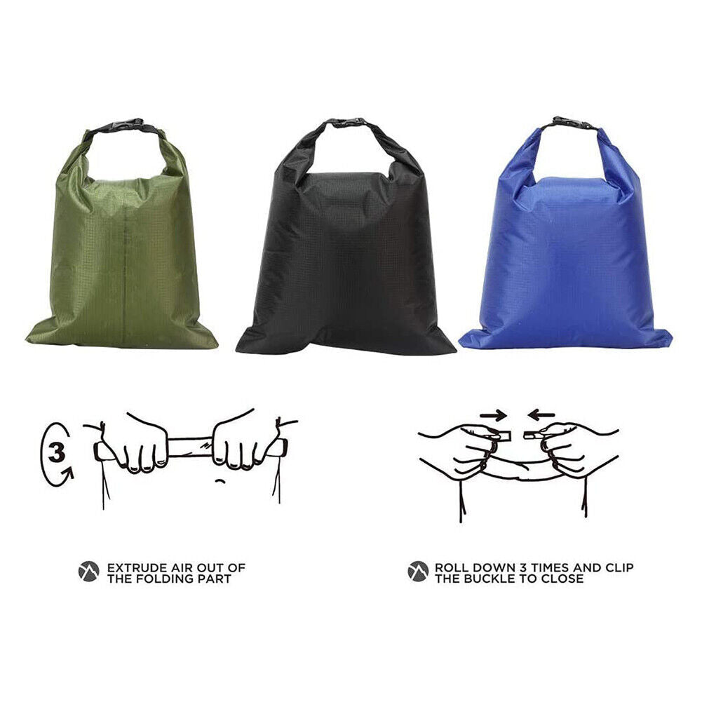 5pcs 1.5-6L Outdoor Waterproof Dry Bag Storage Pouch Swimming Floating Bags