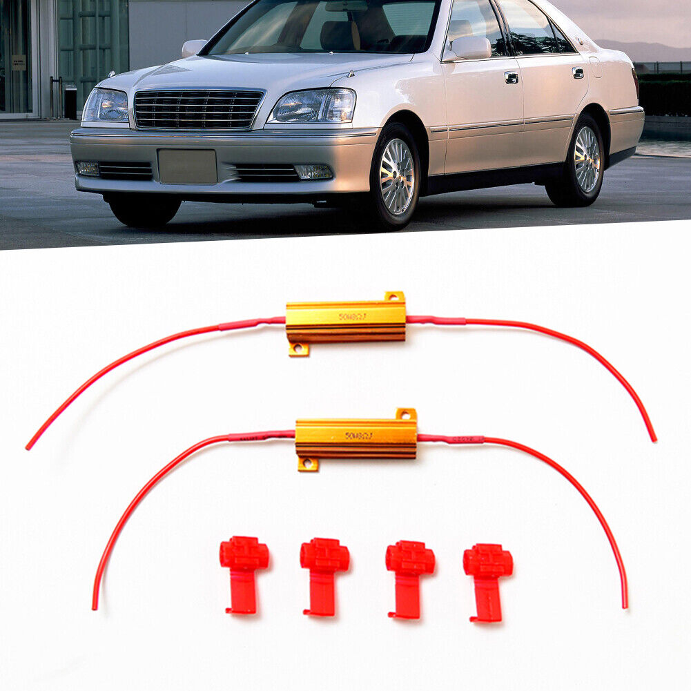 2pcs Anti-Flicker Waterproof 8ohm 50W Load Resistor LED Resistance Decoders