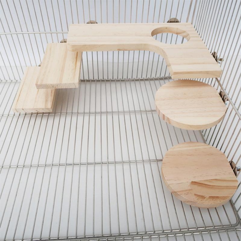 5 Pieces of Natural Wood Stand Platform for Squirrel Gerbil Chinchilla Hamster