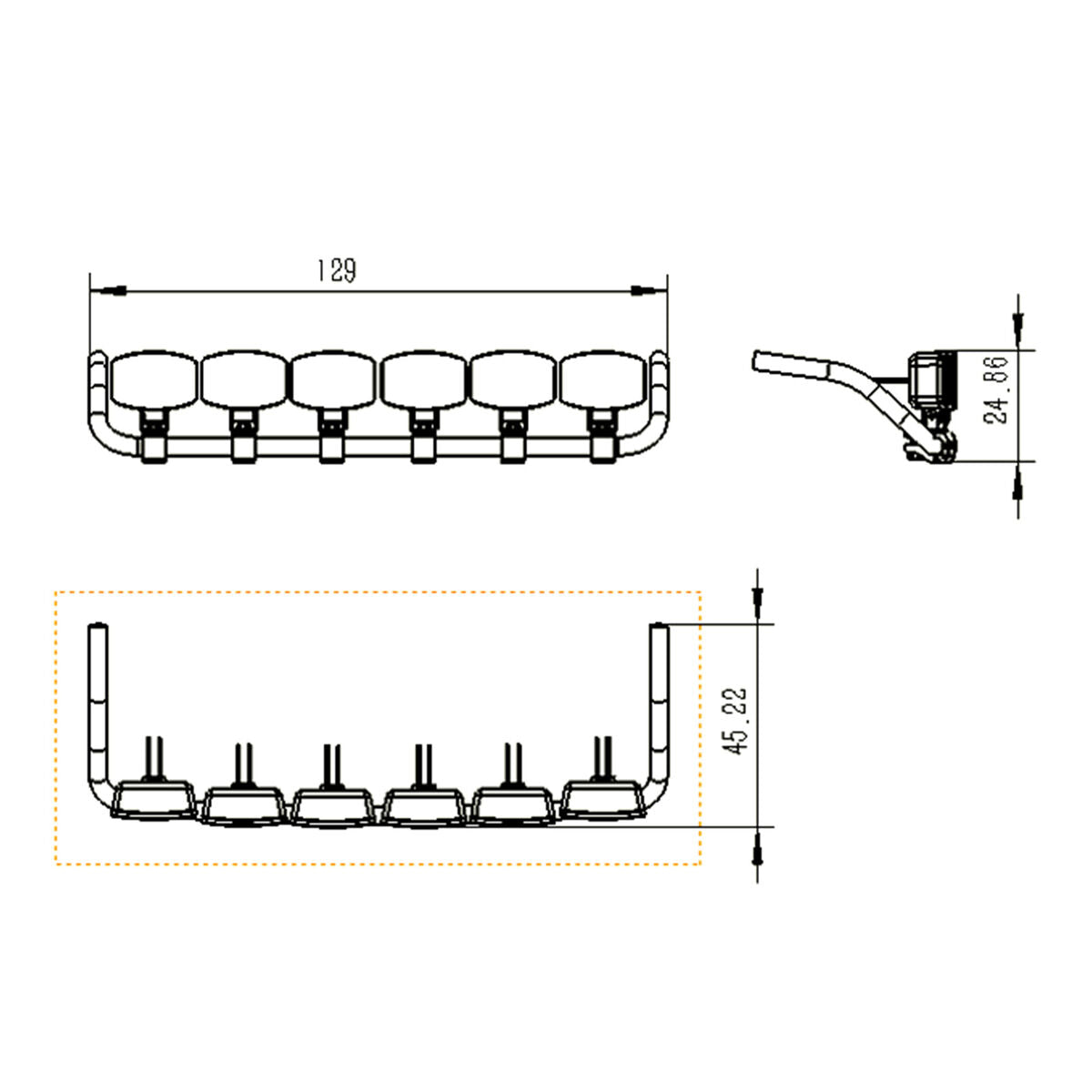 Metal Roof Spotlight LED Lights For 1/14 RC Tamiya Man TGX26.540 Tractor Truck