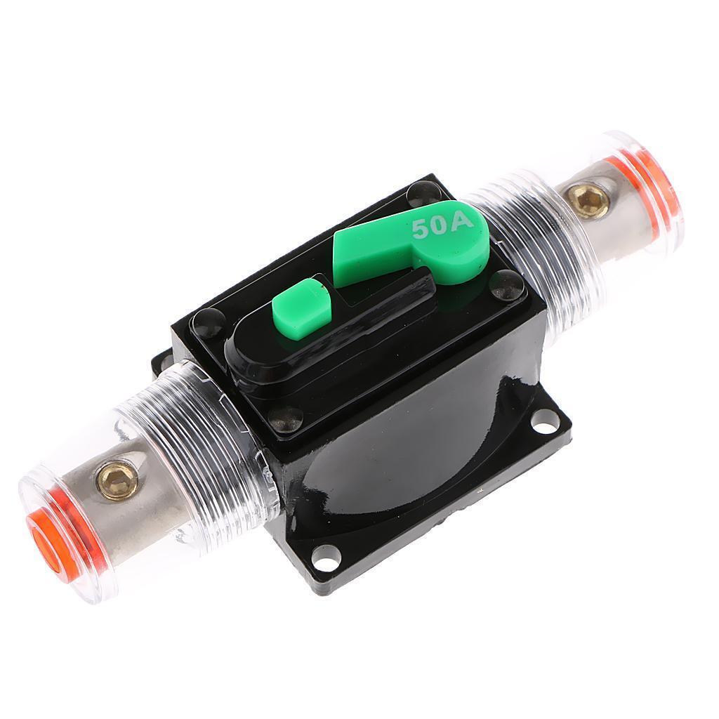 2 Pieces 50A Car Audio Circuit Breaker Fuse Holder Manual Reset Switch