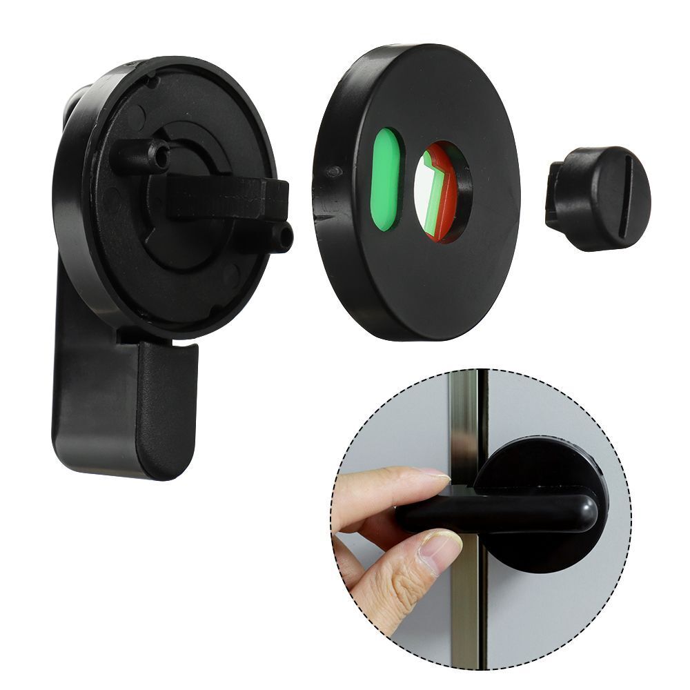 Toilet Nylon Plastic Indicator Buckle Door Lock Black Handle Indicator Lock