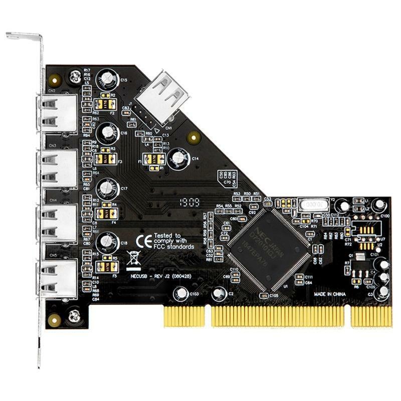 PCI to 5 Ports Usb2.0 Expansion Card Desktop Extender Nec 720101 Driver-free