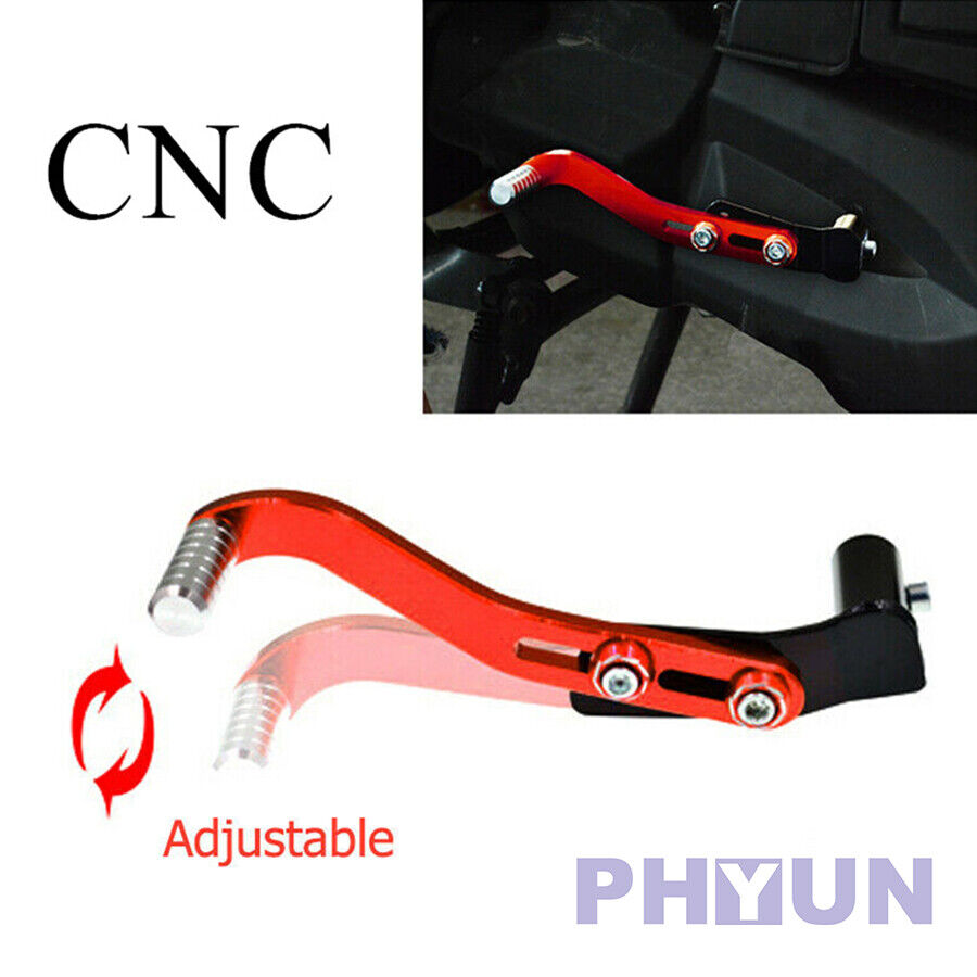 1x Red CNC Universal Motorcycle Pedal Gear Lever Bar Kick Lever Aluminum Alloy