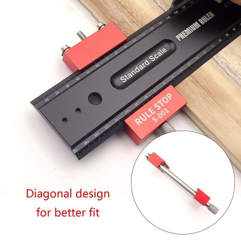 Woodworking Tool Rule Stop Line Scriber Gauge Measuring Tools Gift for Carpentry