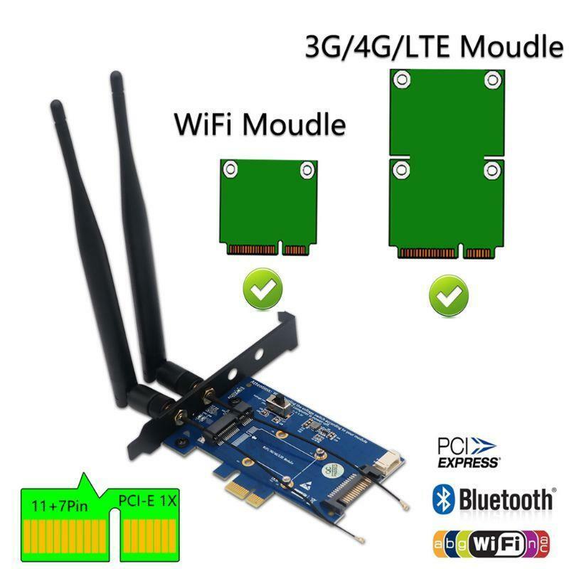 Mini PCI Express to PCI-E 1x Adapter with SIM Card Slot for WiFi 3G/4G/LTE Card