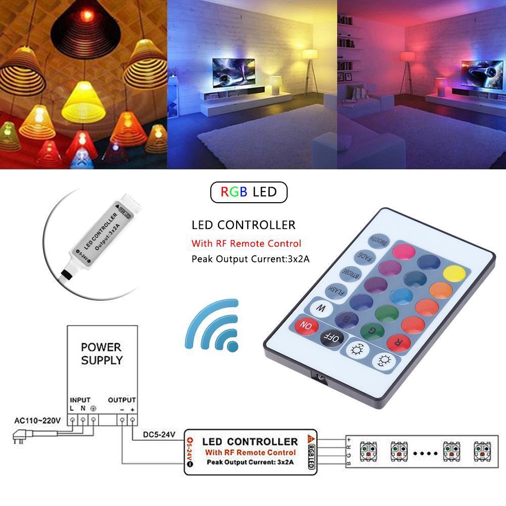 5-24V 24 Keys IR Wireless RGB Controller Remote Controller for LED Strip