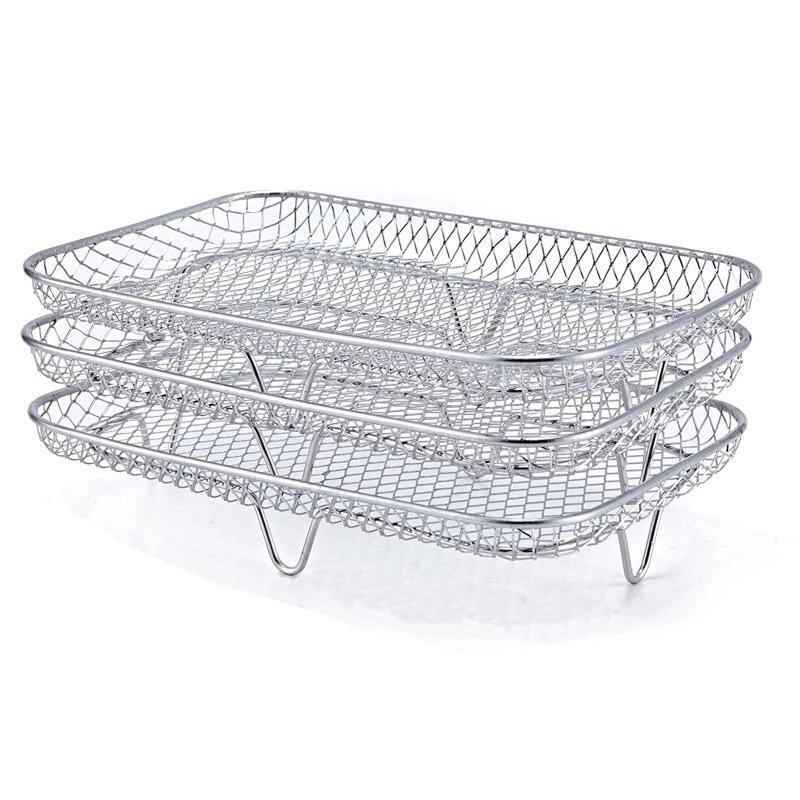 Stainless Steel Air Fryer Rack Versatile Grilling Holder 3 Layer Stand Outdoor