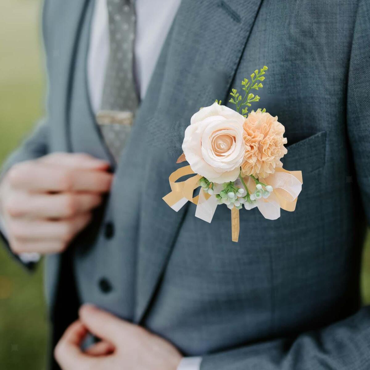 2pcs Wrist Boutonniere Wedding Bridal Bouquet Party Decoration Decoration