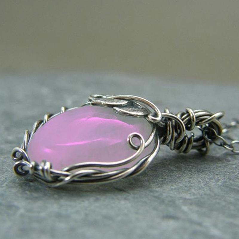 Nice Moonstone Necklace Teardrop Pendant Chain Necklace Party Favors Decoration