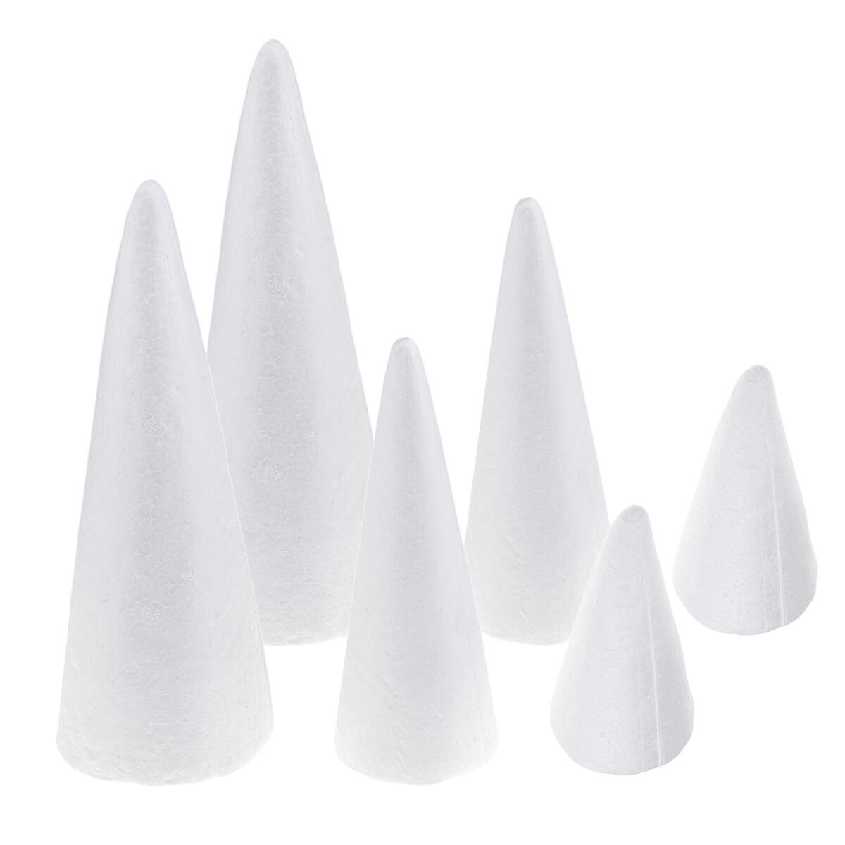 9Pcs Polystyrene Cones Blank  5 Sizes   Painting Foam