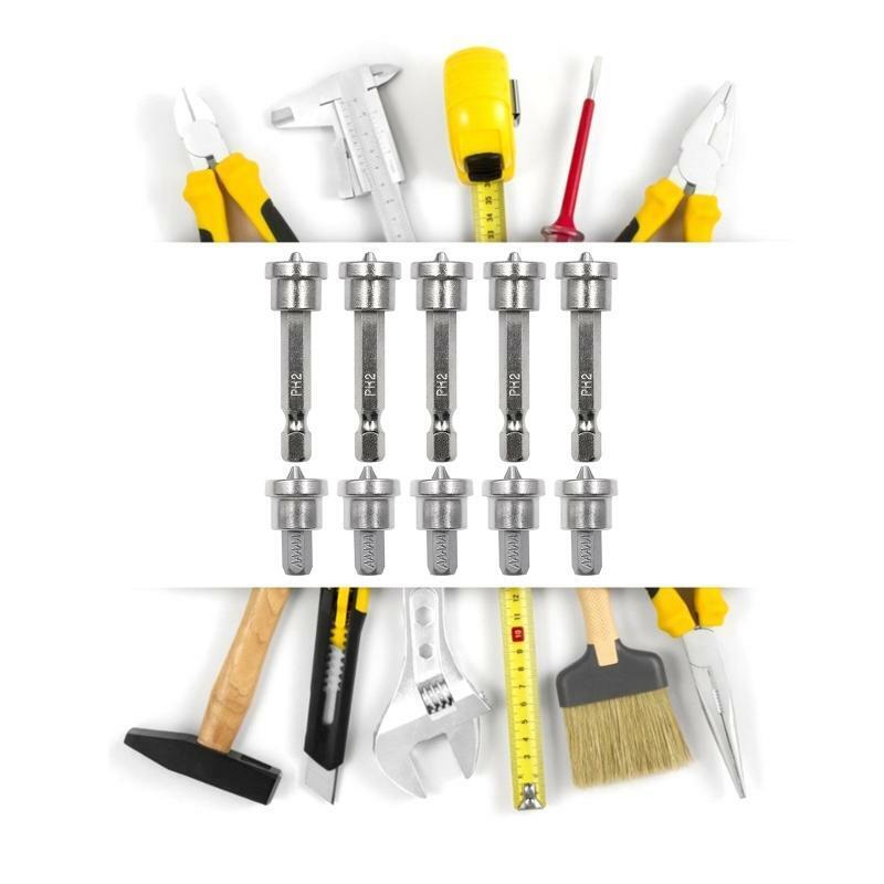 10 Pieces PH2 Bits Set Magnetic Positioning Screwdriver Bits Woodworking Screw