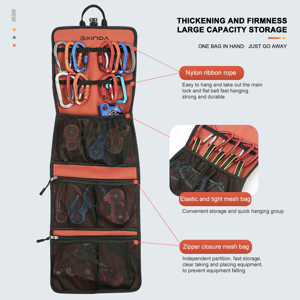 Xinda Rock Climbing Storage Bags Waterproof Carabiner Toolkit Organizer