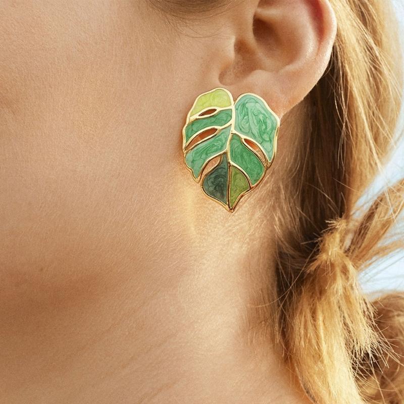 Leaves Shape Earrings Hypoallergenic Earrings Jewelry Christmas Gift for Women