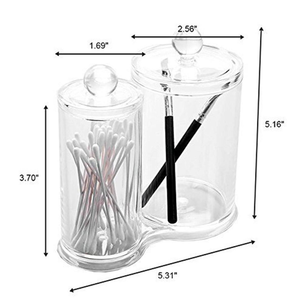 Cotton Swab Ball Pad Holder Apothecary Jar Storage for Living Room Table