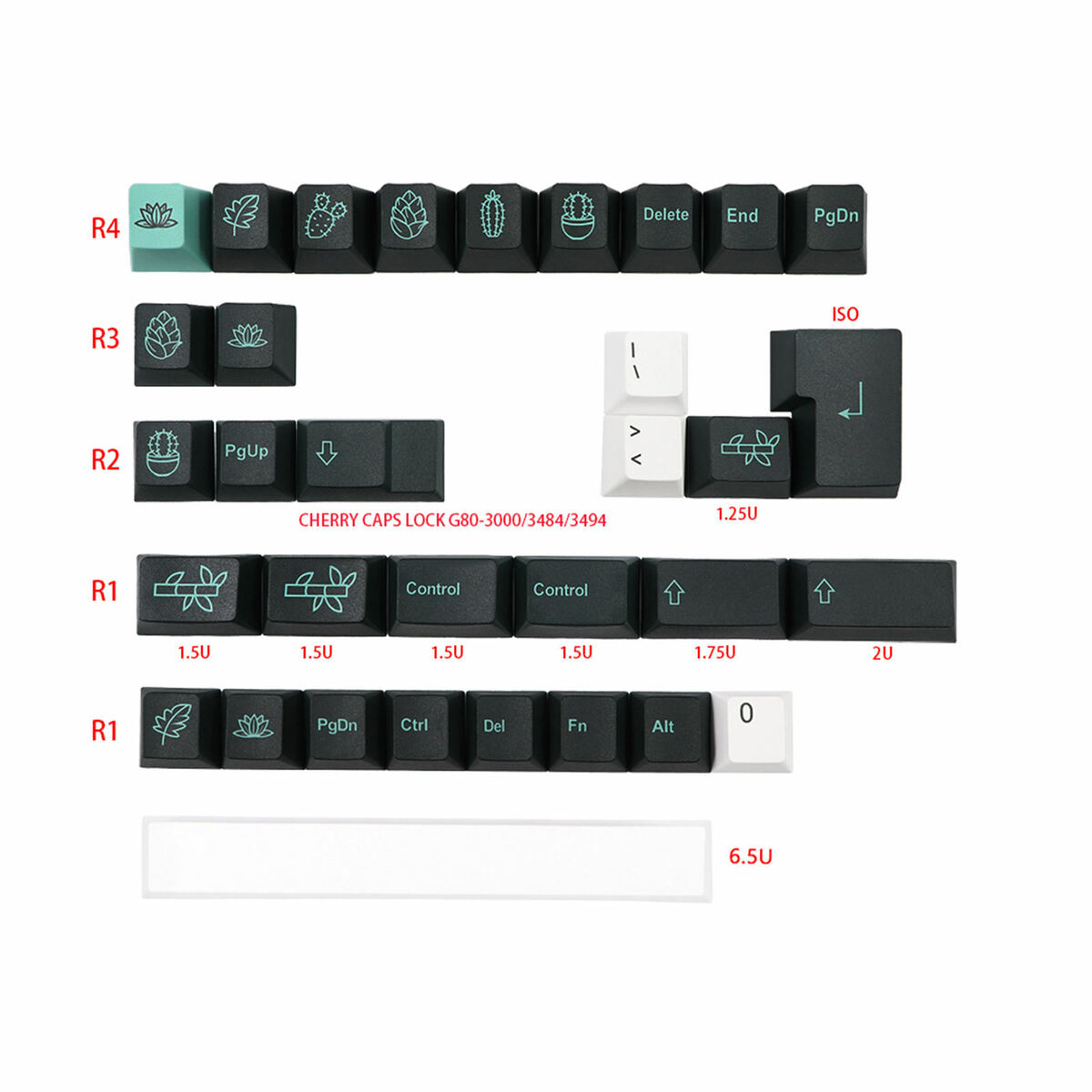137 Keys Plastic Garden Theme  for  61 64 98 104 Keys Gaming