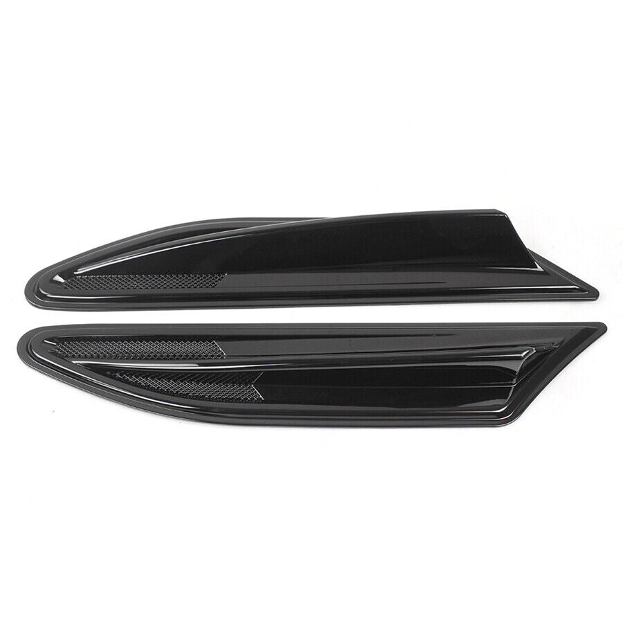 2x Glossy Black Side Fender Fin Air Outlet Vents Cover Decoration Trim Universal
