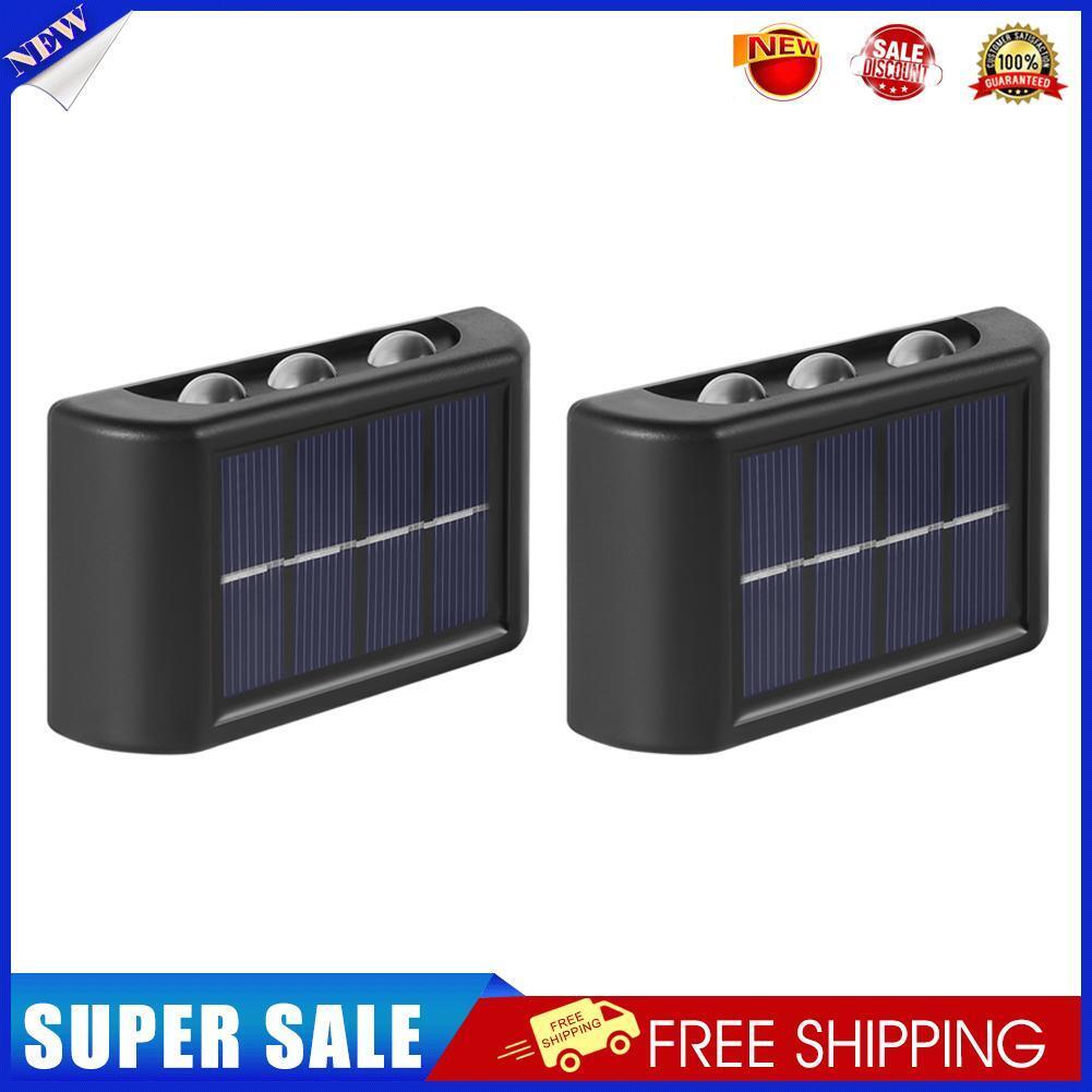 2x Solar Wall Lamp Outdoor Balcony Fence Path Garden Decor (White 6LED)