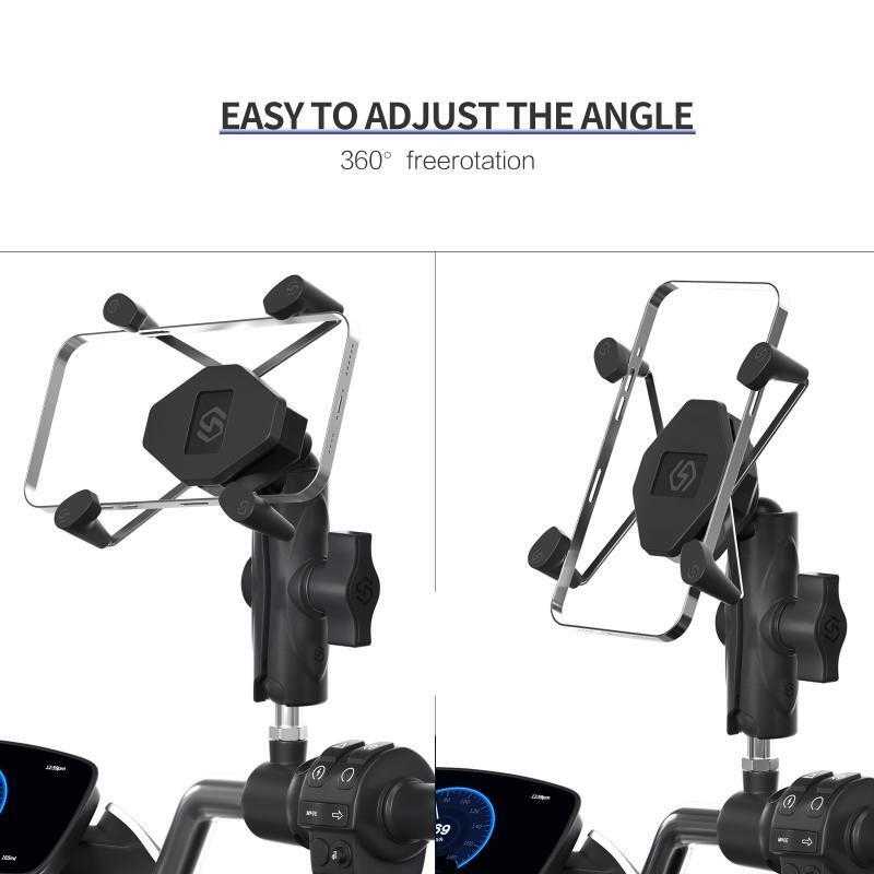 Motorcycle Ball Head Rack with M8 Thread for 3.5''-7'' Cellphone 360° Rotation