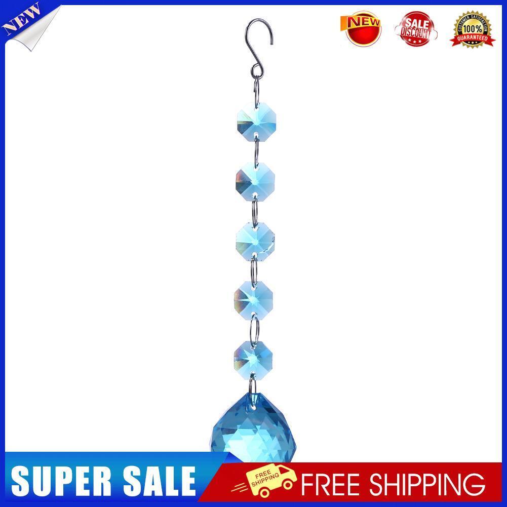 Crystal Glass Door Tassel Curtain Beads String Hanging Pendant Chain (Blue)