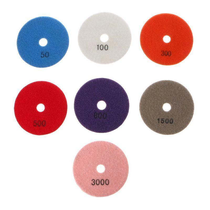 7pcs/Lot Grinding Discs 4" Wet Diamond Polishing Pad for Glass Granite Marble