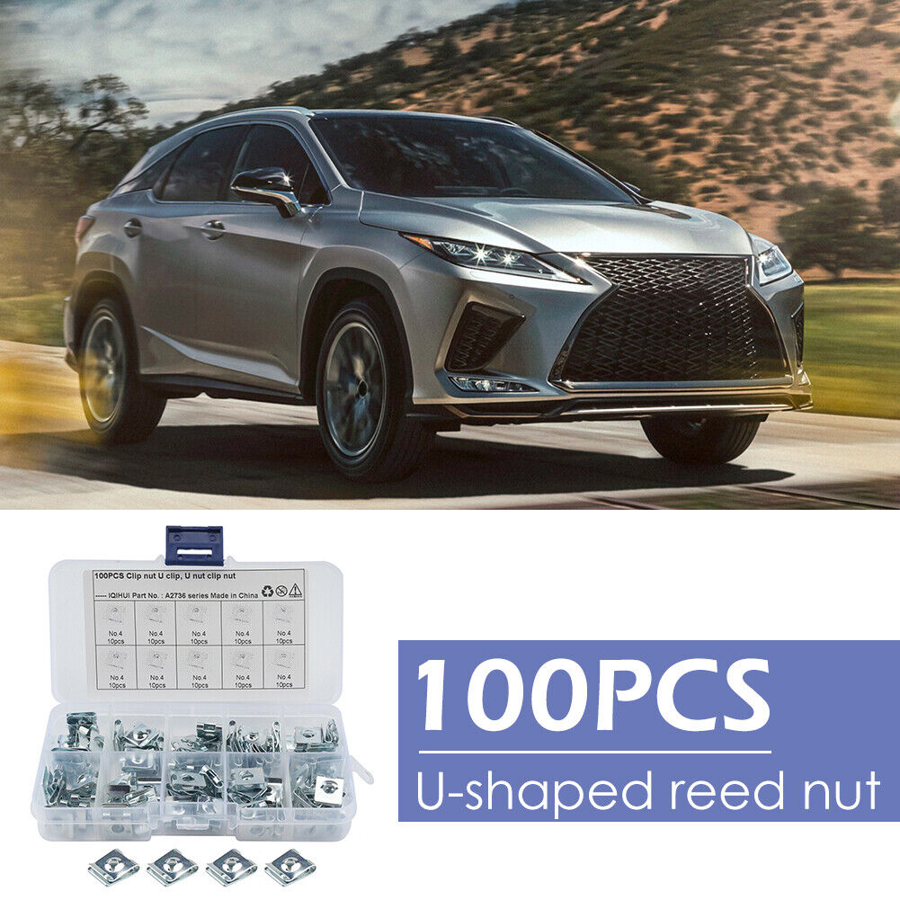 100pcs/set No.4 U Nuts Car Auto Door Trim Panel Fastener Clip U Type Nuts