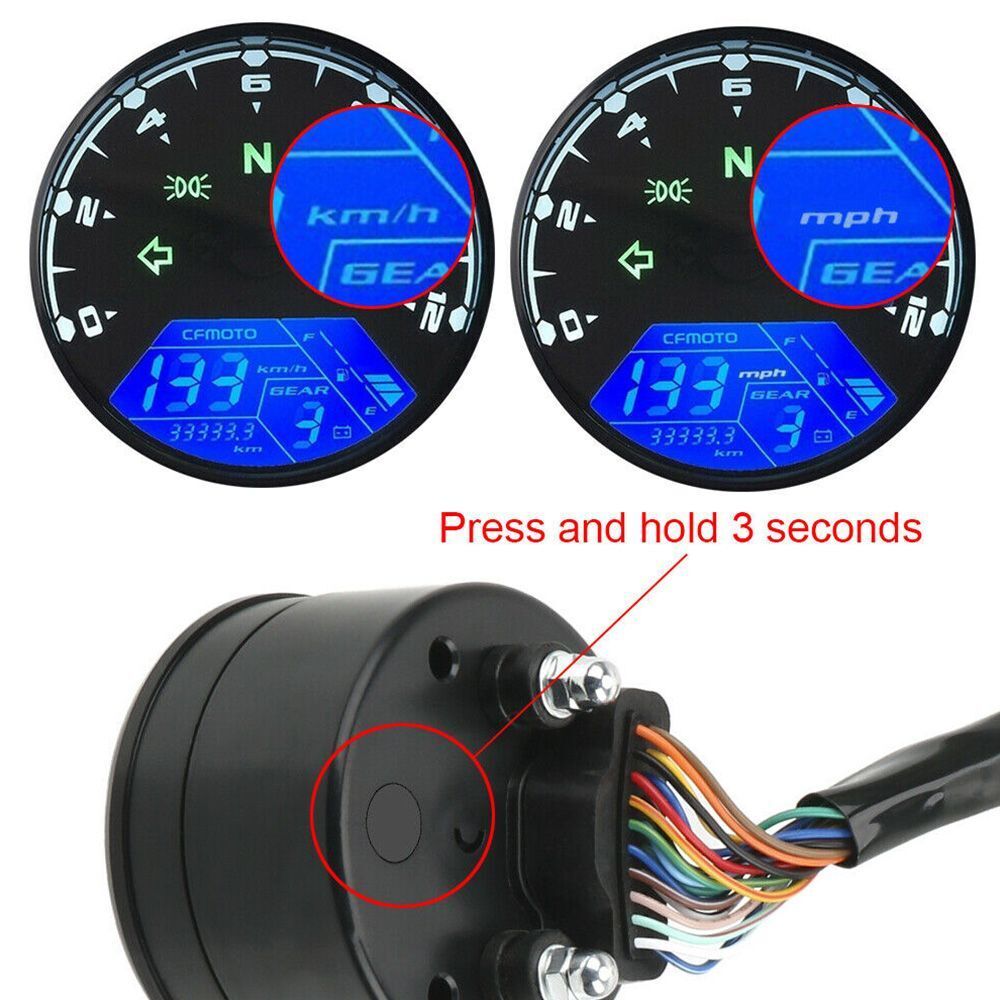 Baboon LCD Meter Motorcycle Meter Odometer Speedometer LCD Oil Gauge Tachometer
