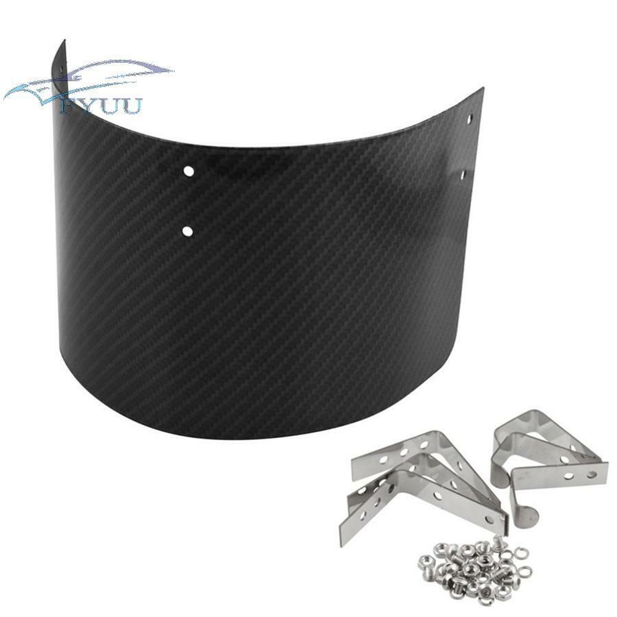 Car Air Intake Filter Stainless Steel Cover Heat Shield Matte Carbon Fiber Style