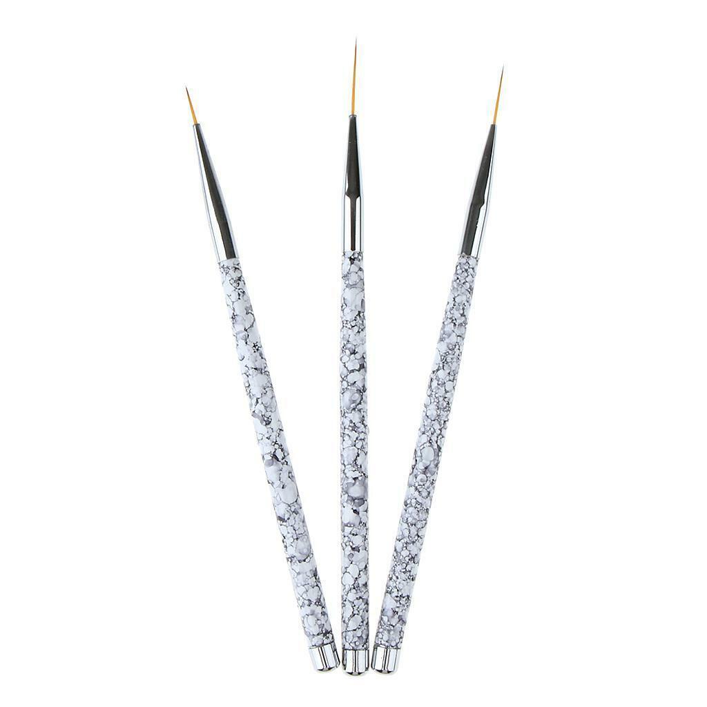 3PCS Nail Art Liner Brushes UV Gel Painting Nail Design Brush Pen 11/15/20mm