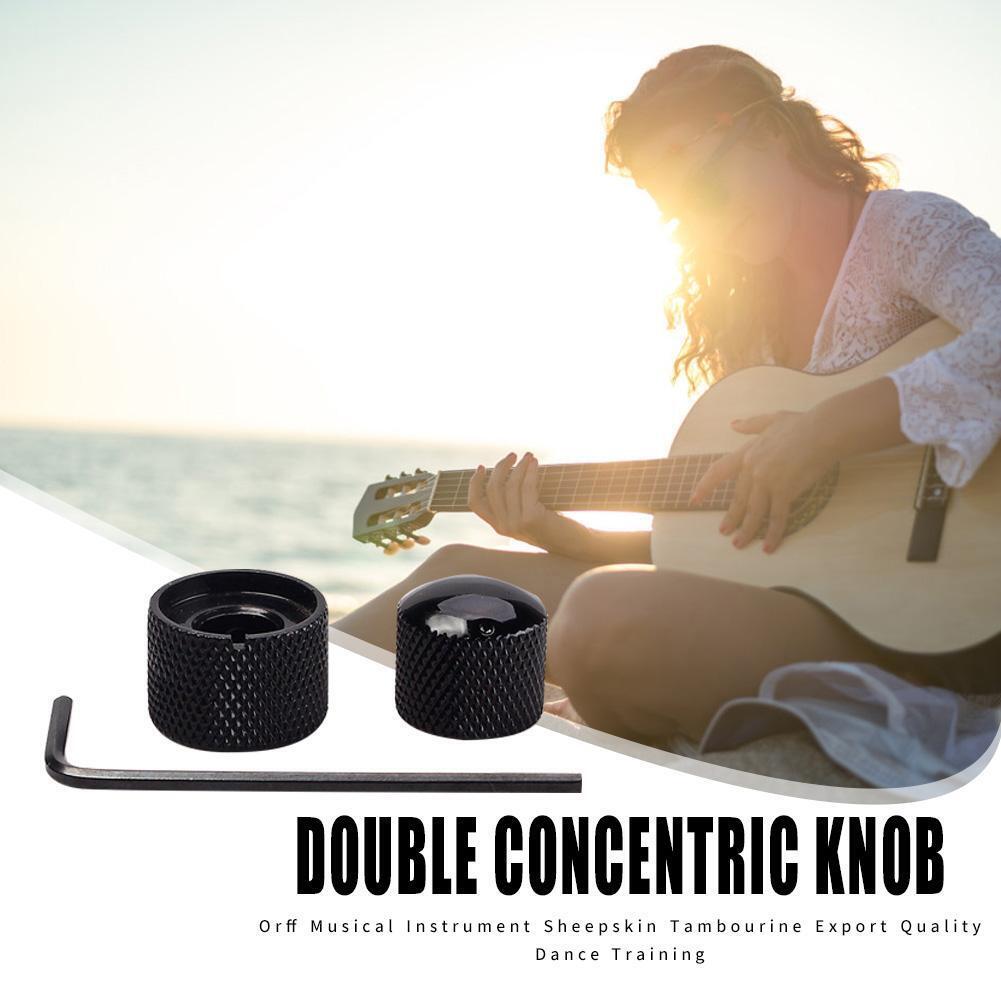 Concentric Dual Knob Dome Potentiometer Cap For Electric Guitar Tone Volume