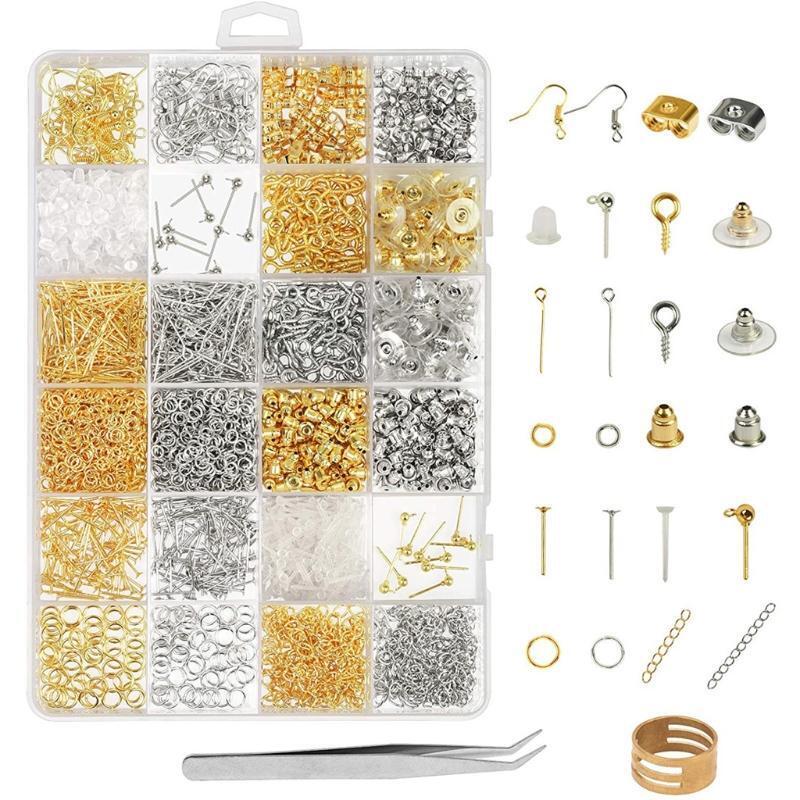 Earring Making Supplies Kit 2418 Pcs Earring Repair Part Earrings Jewelry Making