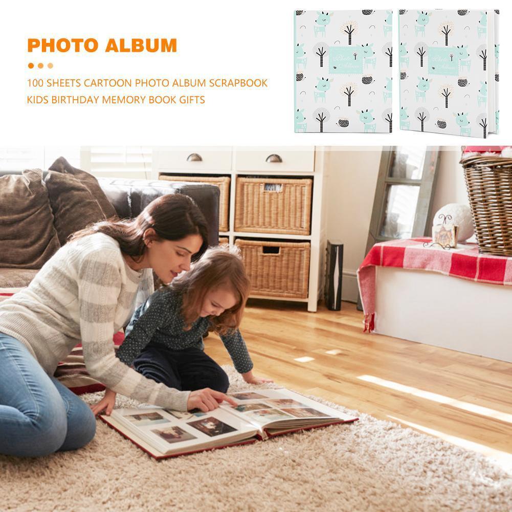 100 Sheets Cartoon Photo Album Scrapbook Kids Birthday Memory Book Gifts