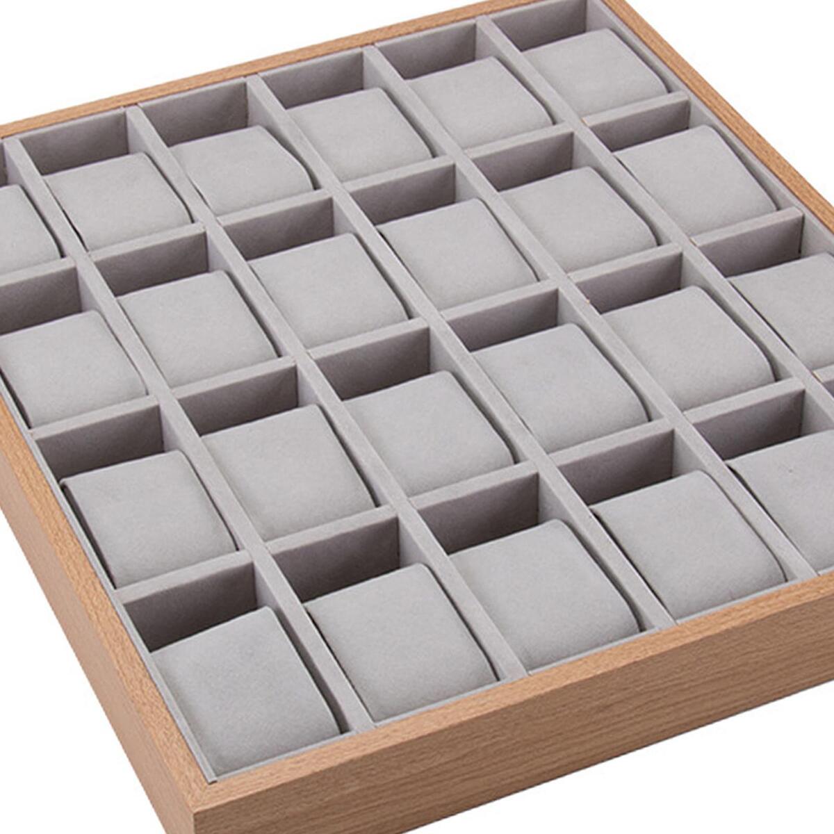 Watch Tray Jewelry Bracelet Display Collection 24 Grid for Countertop Man