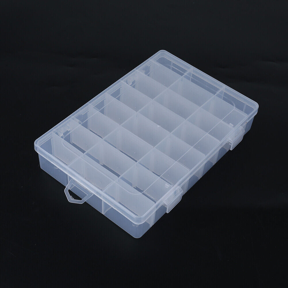 24 Slots Transparent Plastic Fishing Lure Box Fishing Tackle Storage Box