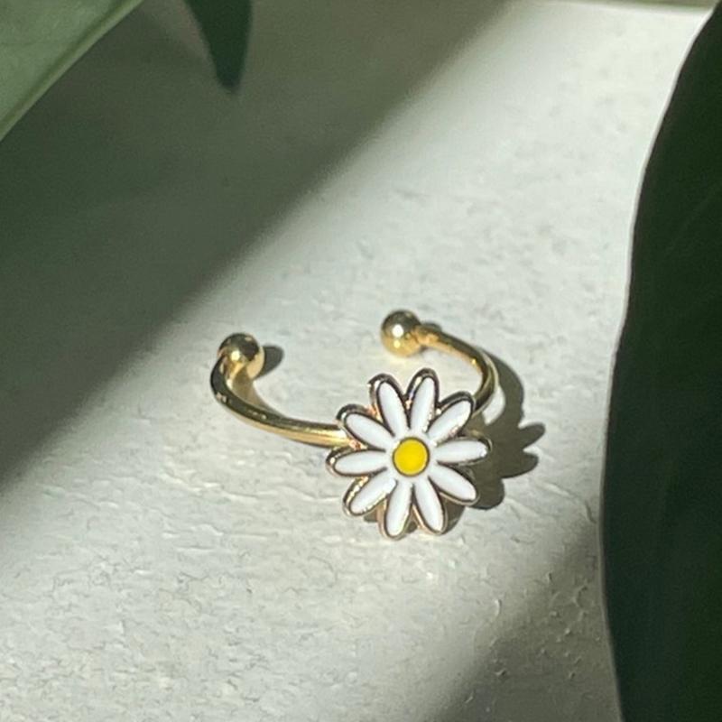 Flower Stress Relieveing Rings Anti Anxiety Daisy Spinning Ring Luxury Rings