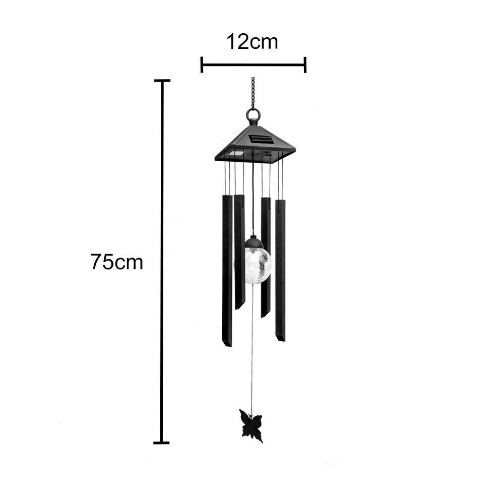 Hanging Ornament Wind Chimes LED Light Pendant Bell Solar Wind Chime Lights