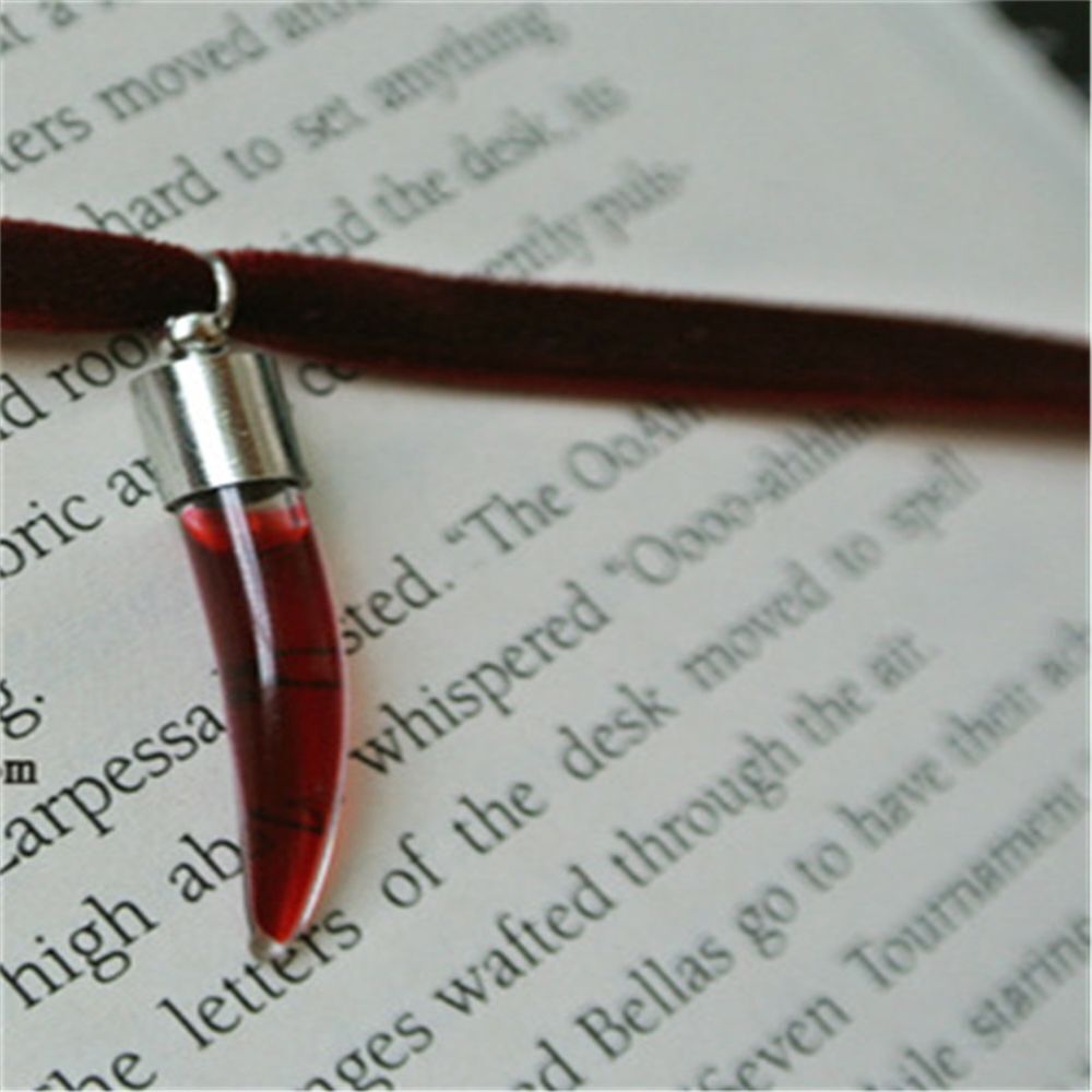 Transparent Blood Glass Bottles Necklace Vampire Diaries Pendant Chocker