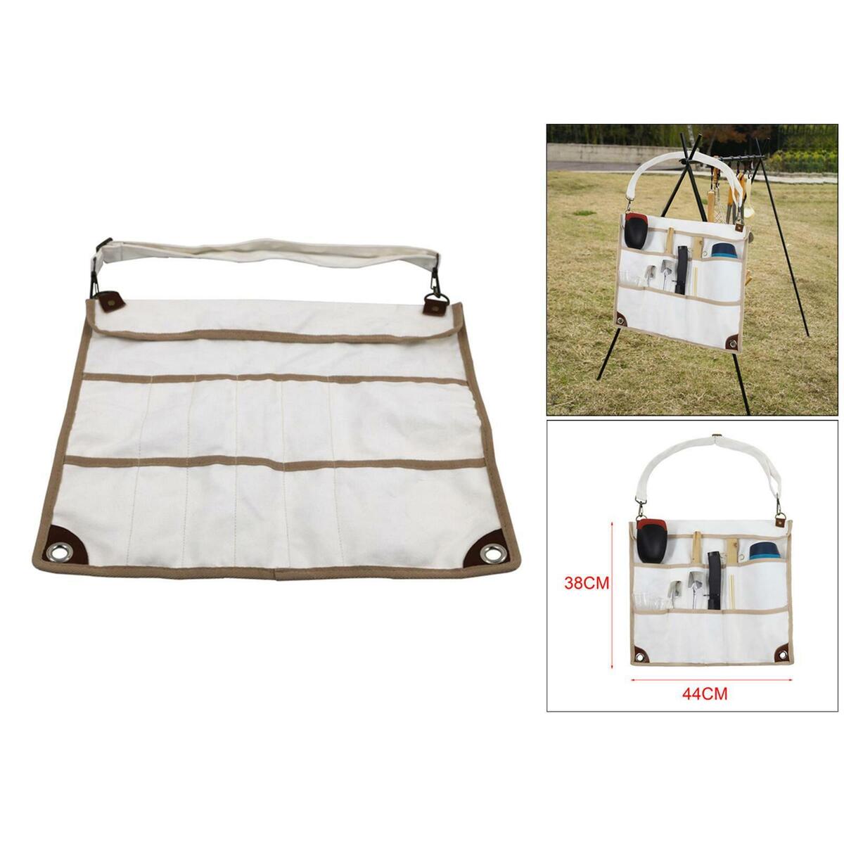 Camping Tableware Storage Bag Cutlery Utensil Organizer Carrying Holder Bags