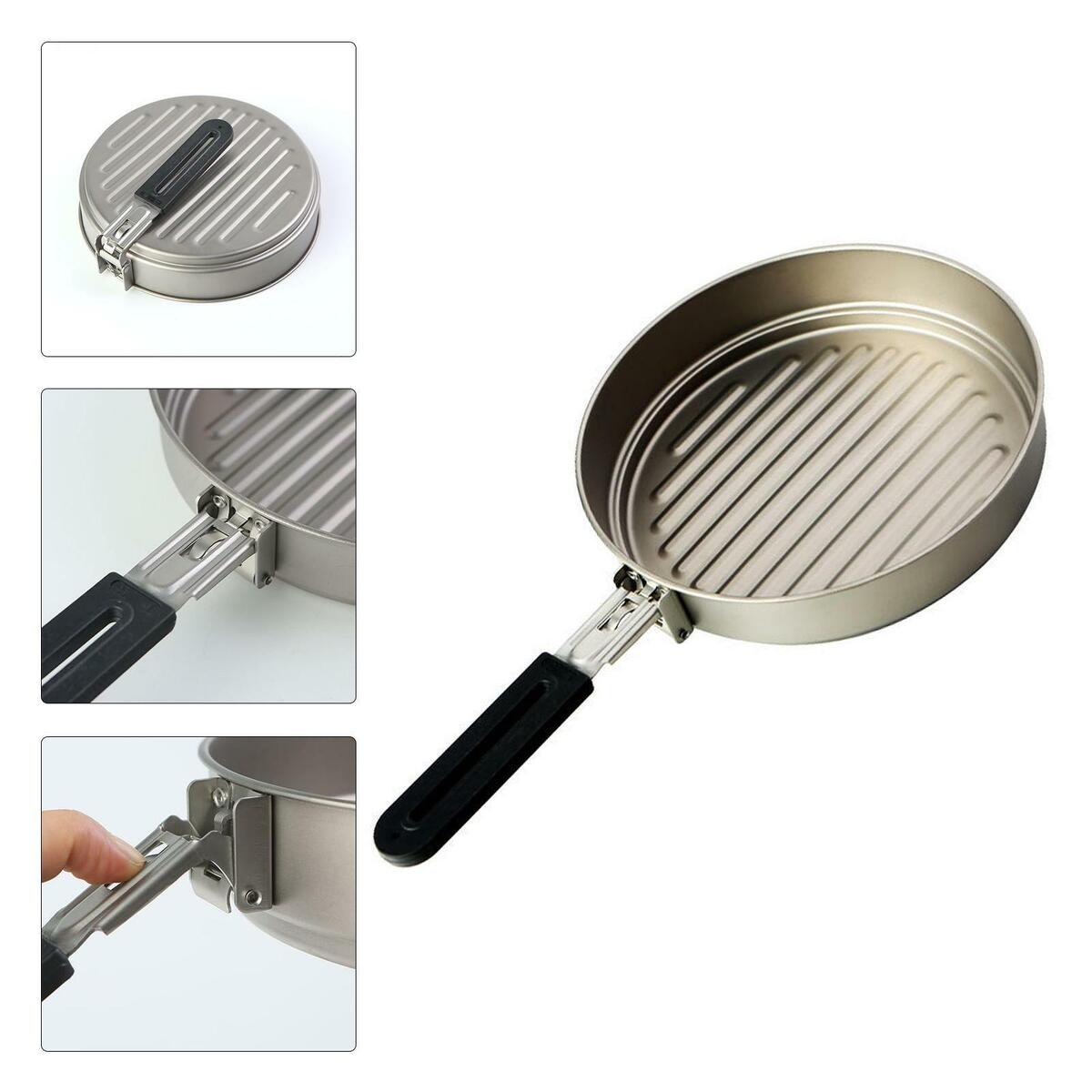 Non-Stick Frying Pan Camping Frypan Grill Titanium Fry Pan Skillet Griddle
