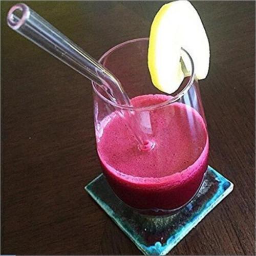 4x Reusable Clear Glass Water Drinking Straws with Brush Wedding Birthday Party