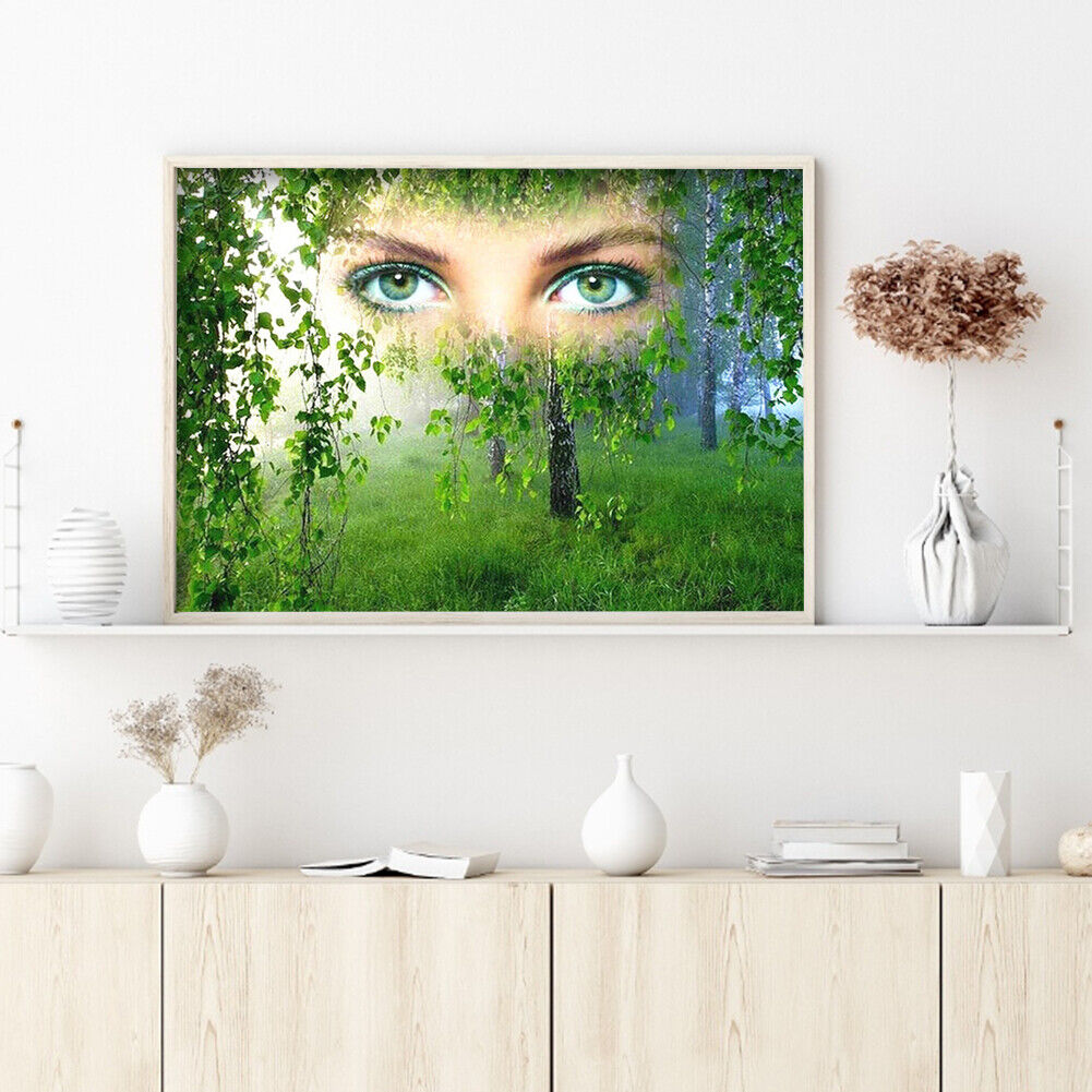 5D Diamond Painting DIY Green Forest Eyes Kit Full Drill Art Home Pictures