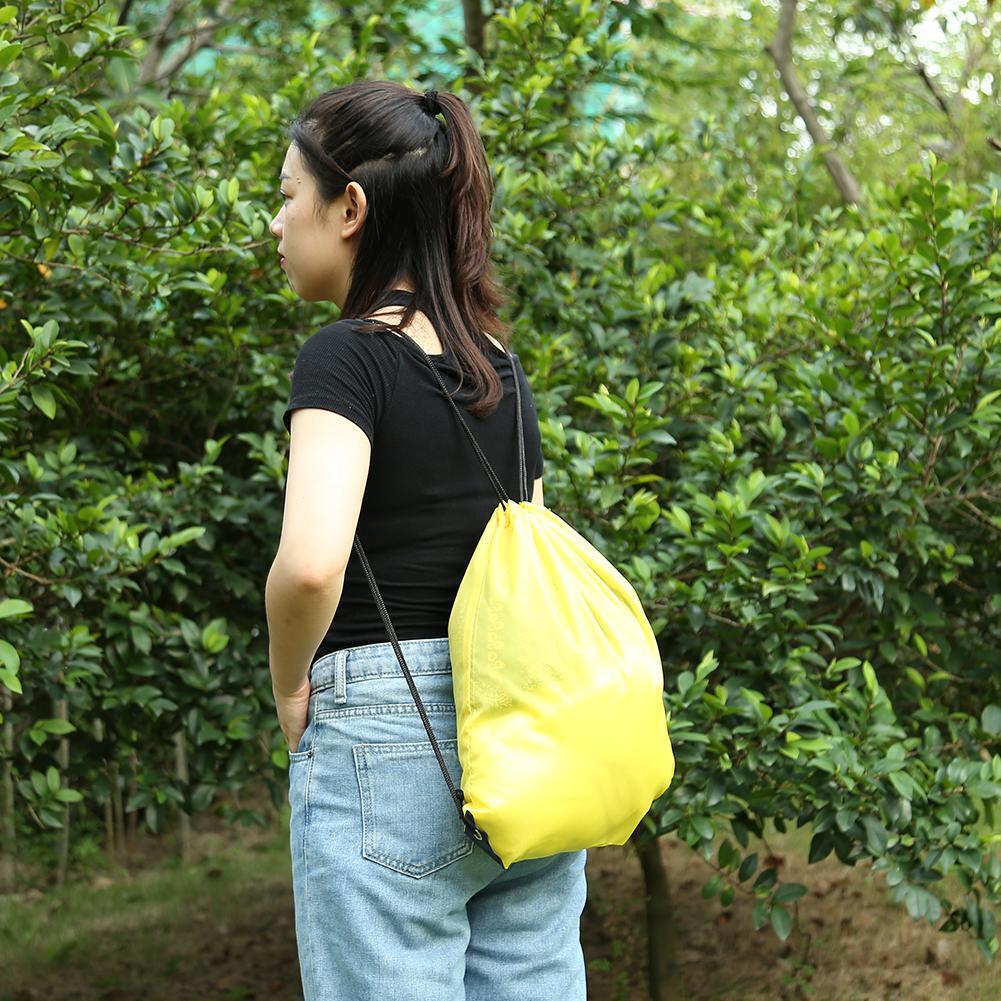 Outdoor Sports Waterproof Drawstring Backpacks Storage Knapsack (Yellow)