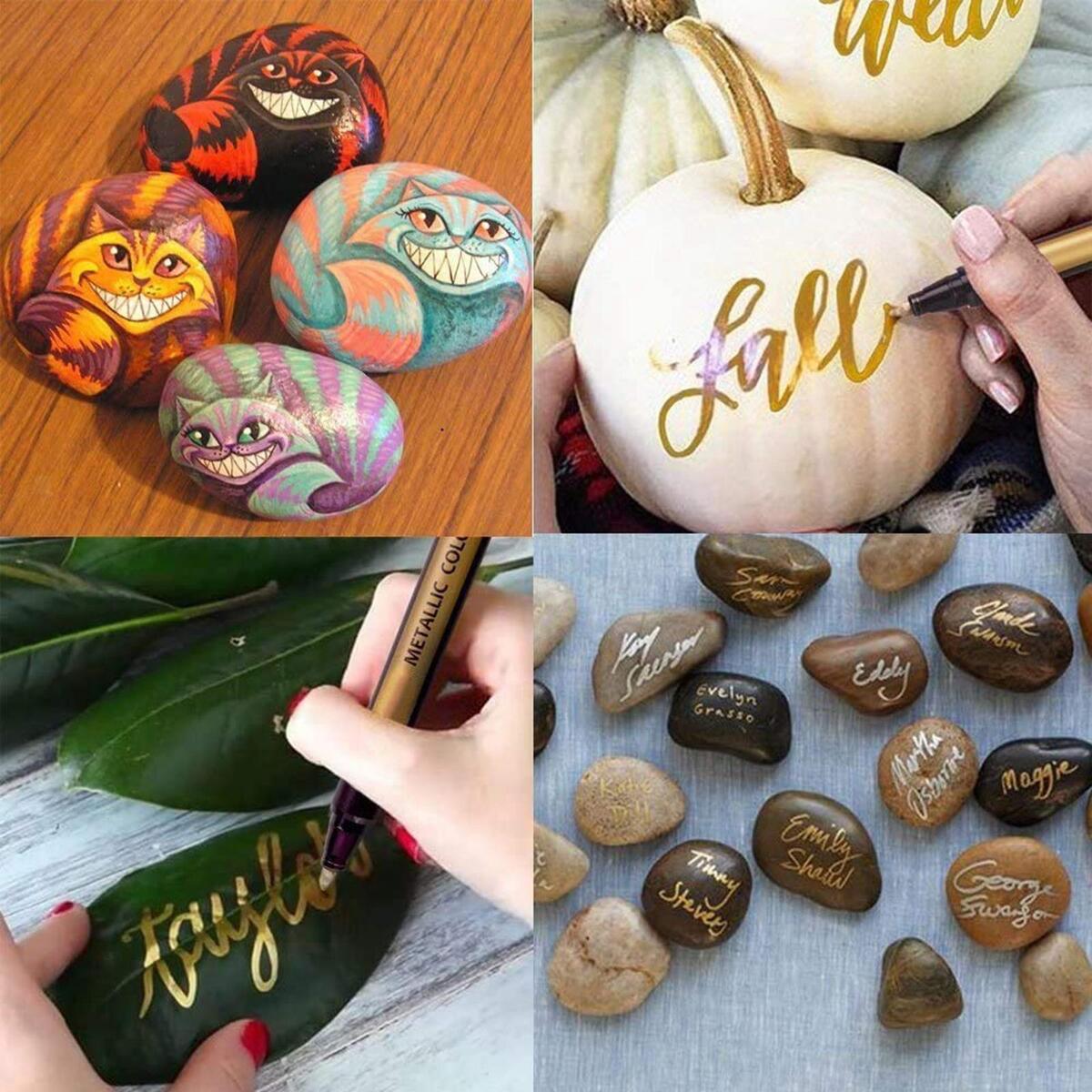 10x Metallic Markers, 10  Metallic Paint Markers  Set, Metallic Marker