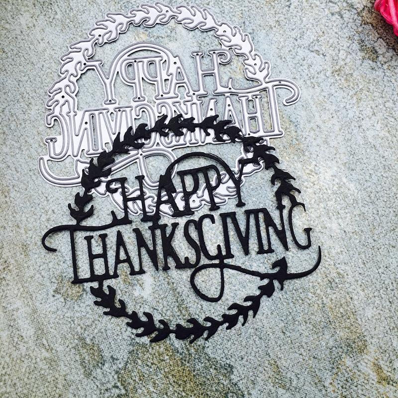 Happy Thanksgiving Metal Steel Cutting Dies Stencils Embossing DIY Scrapbooking