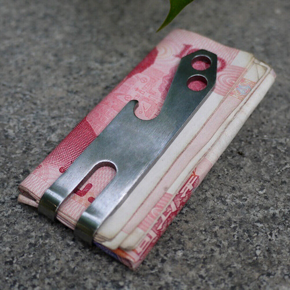 EDC Cash Money Clip Stainless Steel Keychain Clip Belt Holder Beer Opener