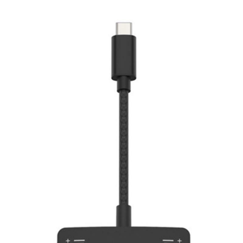 External USB-C Sound Card 3in1 Type-C to 3.5mm Audio Earphone Interface Adapter