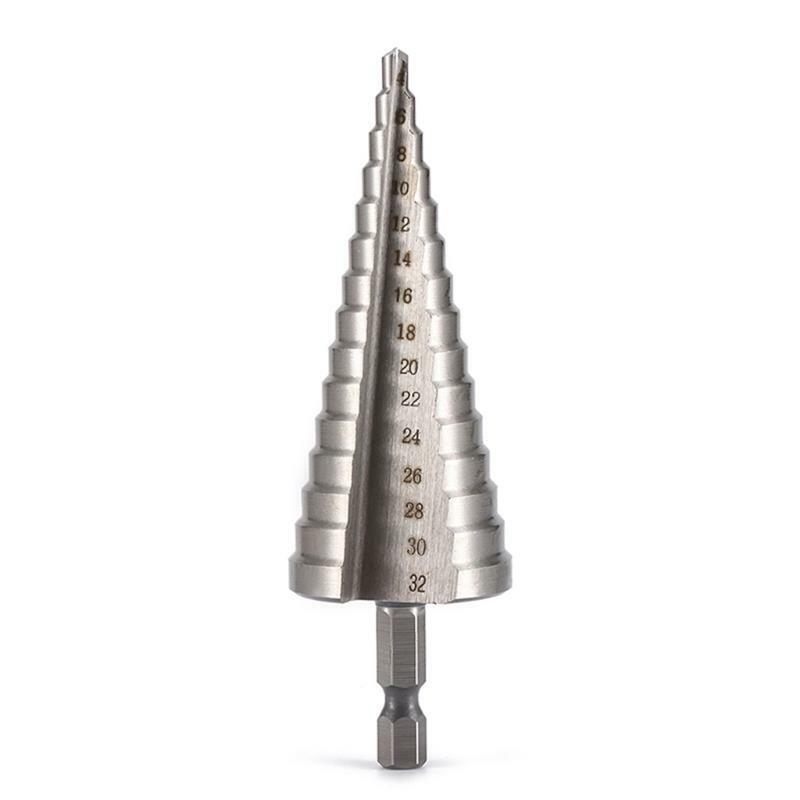 4 Pieces Step Drill for Perforated Metal Iron Aluminum Brass Wood Plastic Etc.